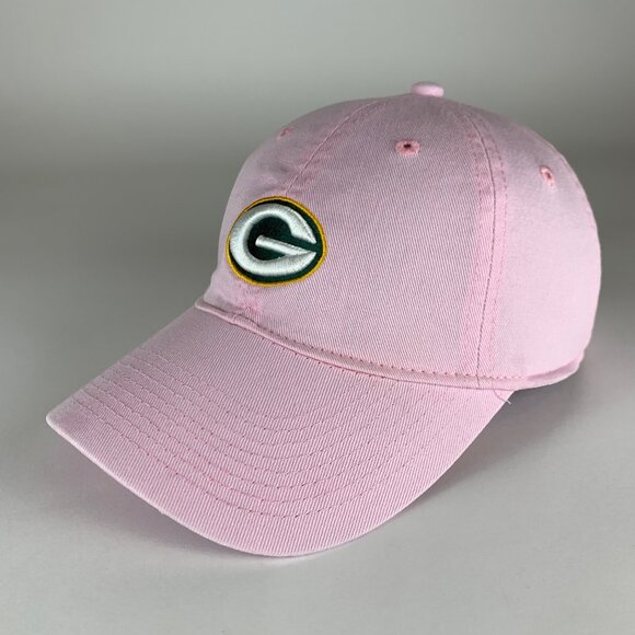 Green Bay Packers NFL Womens Pink Reebok Relaxed Fit Strapback Hat - Picture 1 of 5